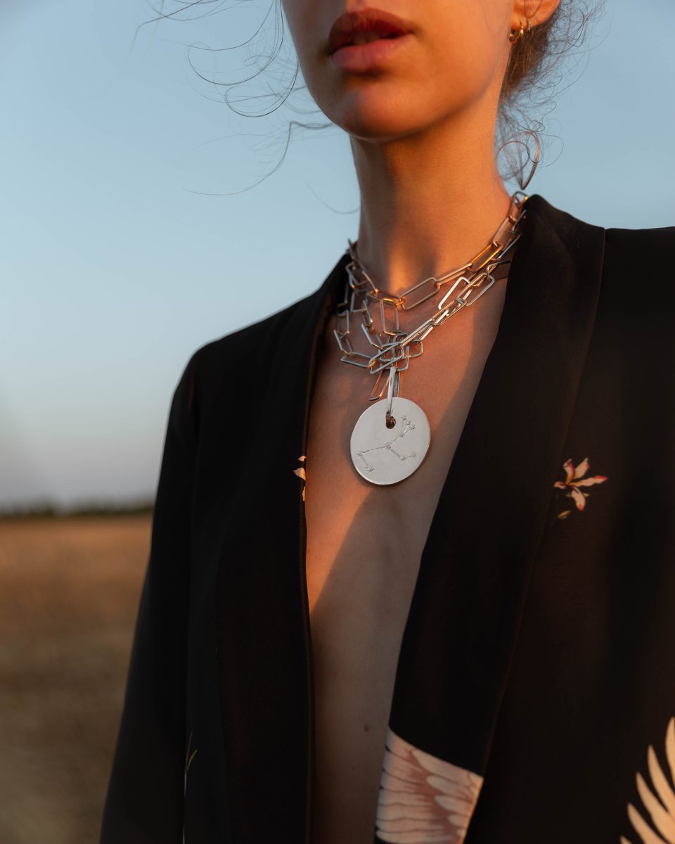 ACMÉE 10 Collier Licorne et chaines rock en argent et diamants JULIA FORMA