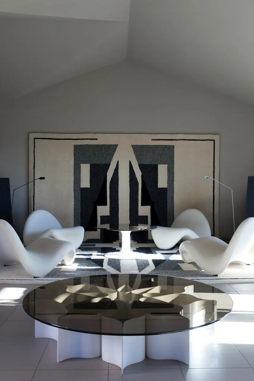 Pierre Paulin, le design prend ses quartiers au musée Fabre 12 Vue du salon de Pierre Paulin Villa Colette